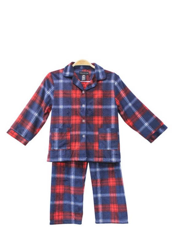 Pijama Niños Plaid red\blue
