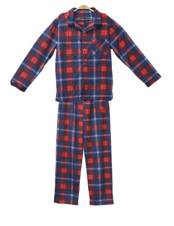 Pijama Hombre Plaid Azul\rojo