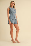 SET MEZCLILLA SHORTS & CHALECO
