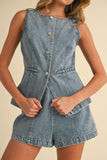 SET MEZCLILLA SHORTS & CHALECO