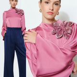 BLUSA SEQUIN MARSALA